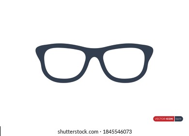 Glasses Icon Vector isolated on White Background. Flat Vector Icon Design Template Element.