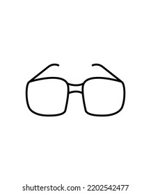 Brillensymbol, Vektorgrafik einzeln auf weißem Hintergrund. Brille, Vektorgrafik. Überblendung, Vektorsymbol der Sonnenblase. 
