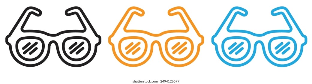 Glasses icon vector logo set collection for web app ui