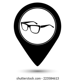 glasses icon - vector map pointer 