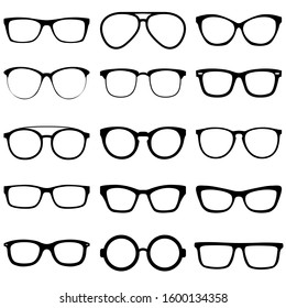 Glasses icon vector set. Sunglasses illustration sign collection. vision symbol or logo.