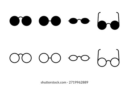 Vector de icono de gafas. Gafas signo y símbolo