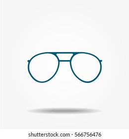 Glasses icon, vector signs
