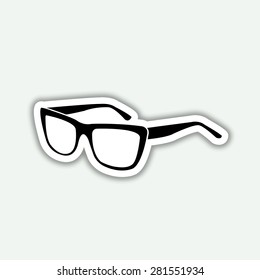 glasses icon - vector sticker