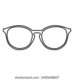 Brillensymbol, Vektorgrafik. Sonnenbrillen-Illustrationszeichen. Symbol oder Logo der Blindheit.