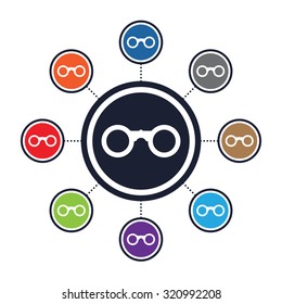 Glasses icon for web and mobile