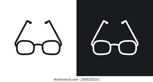 Glasses icons in black and white liner strokes for web design.