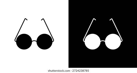 Ícones de óculos conceito de vetor plano. Ilustrações em preto e branco
