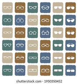 Glasses Icons. Grunge Color Flat Design. Vector Illustration.