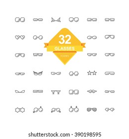 Glasses Icons ( Line Icon )