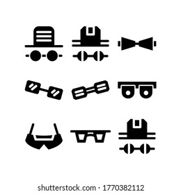 glasses icons or logos. Isolated sign symbol vector illustration - Collection of high quality black style vector icons
