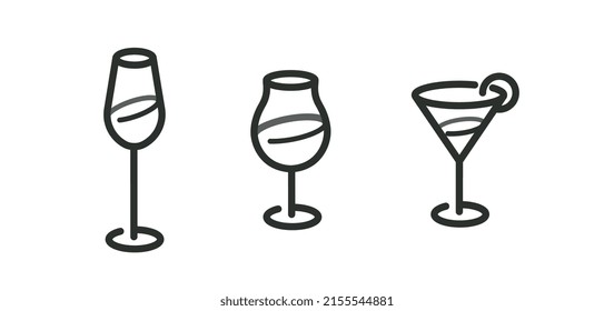 Glasses icons for serving drinks.