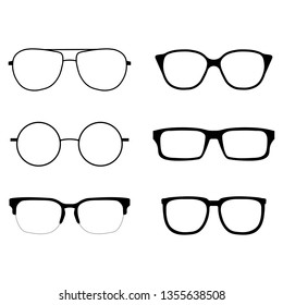 Glasses icons set