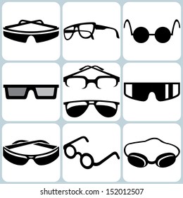 glasses icons set