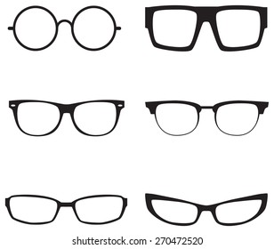 Glasses icons set