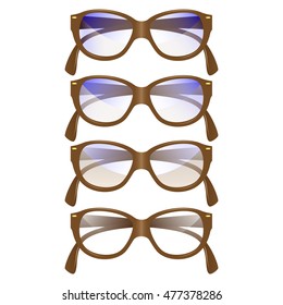 glasses, icons, set