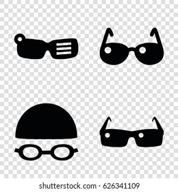Glasses icons set. set of 4 glasses filled icons such as 