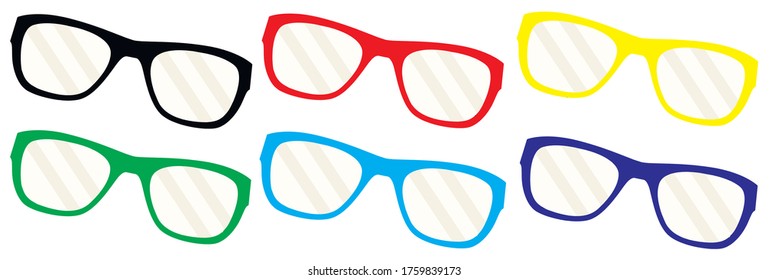  Glasses icons set in isolate on a white background. Vector illustration.