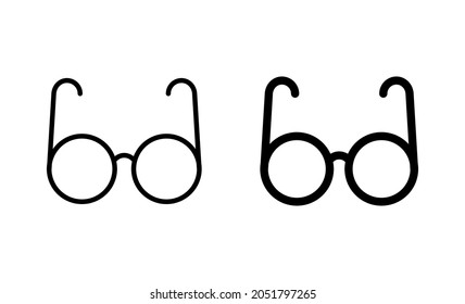 Glasses icons set. Glasses sign and symbol