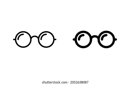 Glasses icons set. Glasses sign and symbol