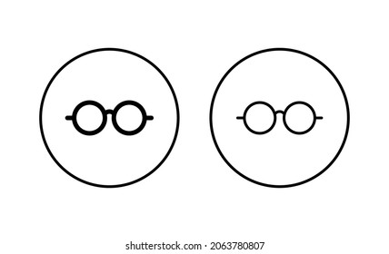 Glasses icons set. Glasses sign and symbol