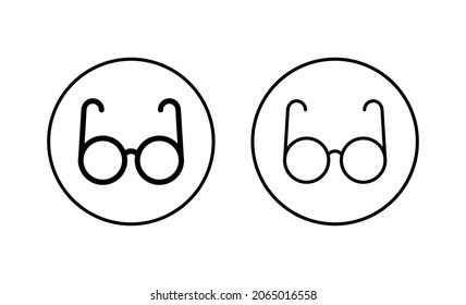 Glasses icons set. Glasses sign and symbol