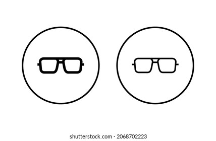 Glasses icons set. Glasses sign and symbol