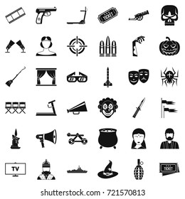 Glasses icons set. Simple style of 36 glasses vector icons for web isolated on white background