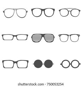 Glasses icons set vector illustration