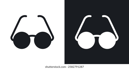 Glasses icons set vectors black and colored style