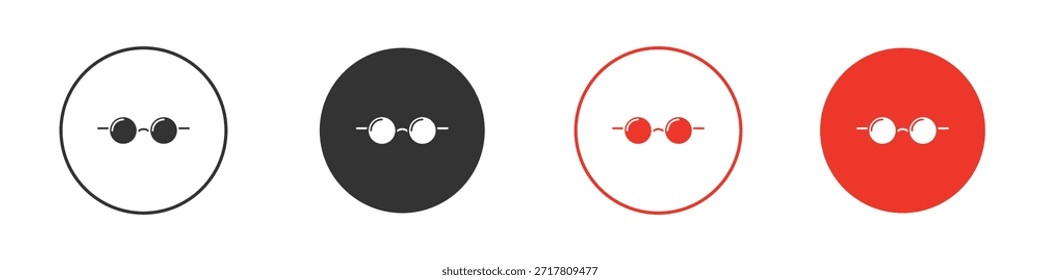 Iconos de gafas simple silueta plana Ilustración vectorial