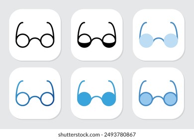 glasses icons with various design styles