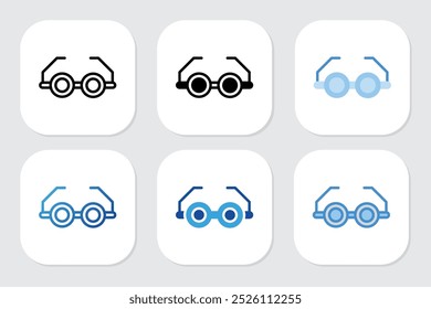 Iconos de gafas con varios estilos de diseño