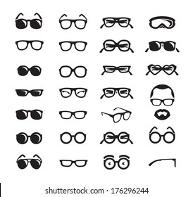 Glasses icons. Vector format