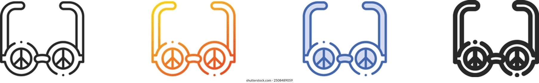 glasses icon.Thin Linear, Gradient, Blue Stroke and bold Style Design Isolated On White Background