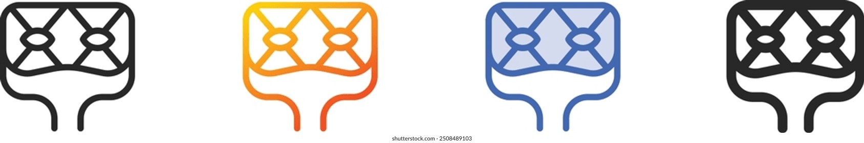 glasses icon.Thin Linear, Gradient, Blue Stroke and bold Style Design Isolated On White Background