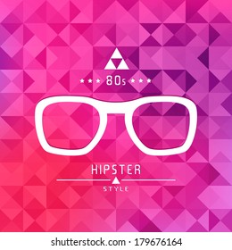 Glasses icon.Triangle background.