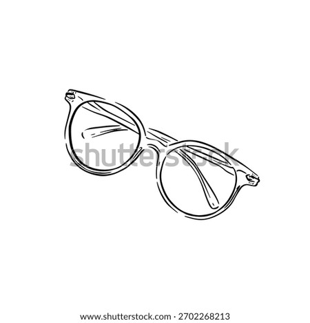 Glasses illustration hand drawn in black and white.
