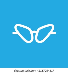 Glasses in illustration vector design isolated on blue background. Object.