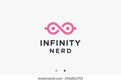 glasses with infinity logo design vector silhouette illustration