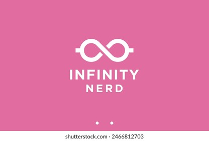 glasses with infinity logo design vector silhouette illustration