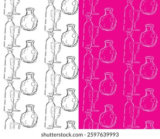 Glasses in ink hand drawn style. isolated on white. 100% hand drawn vector image.