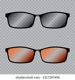 Glasses isolated on transparent background.