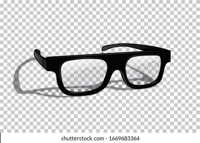 Glasses isolated on transparent background. Vector realistic design element