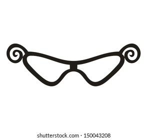 glasses, isolated on white background ( vector  illustration) 