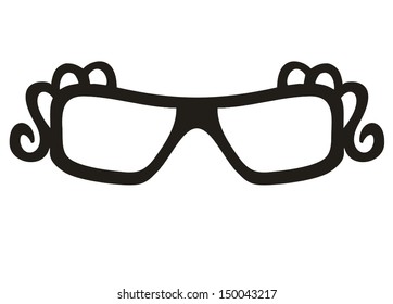 glasses, isolated on white background ( vector  illustration) 