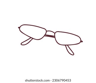 Gafas aisladas en fondo blanco, garabatos, vector dibujado a mano