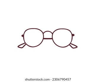 Glasses isolated on white background, doodle, hand drawn vector