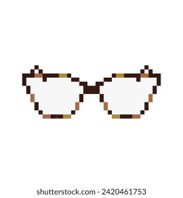 Glasses isolated on white background. Pixel art. Vector illustration.