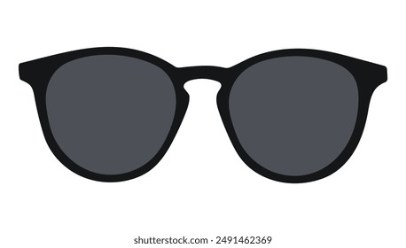 Glasses isolated on white vector illustration. Flat design element for cool bossy sunglasses vector. 